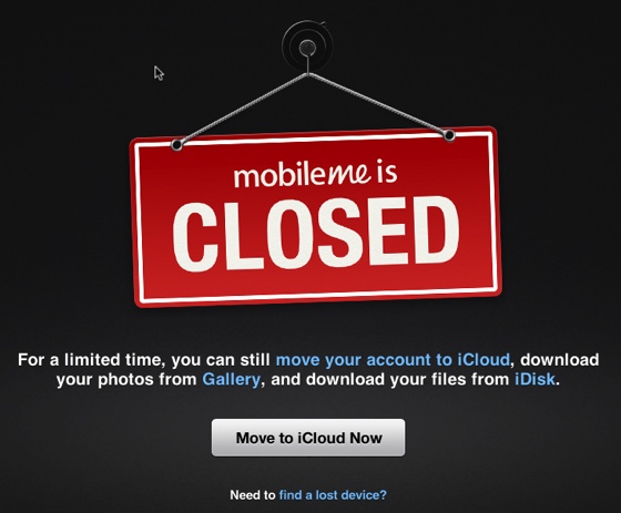 Mobileme closed