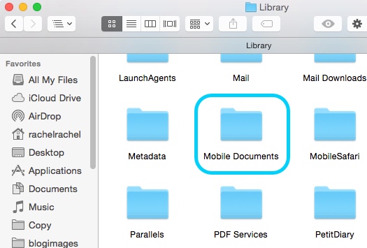 תיקיית Library Yosemite lib