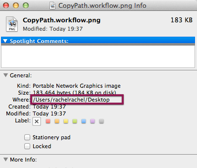 Get Info Copypathinfo