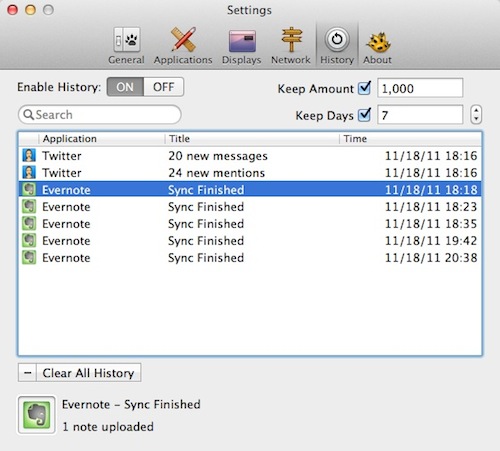 Growl Settings growl 1